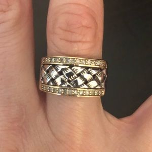 Gold and silver ring - 925 14k